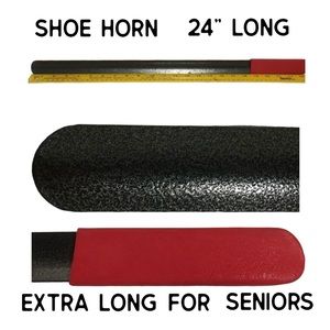 Metal Shoe Horn Extra long handle for seniors 24” soft grip handle NWOT